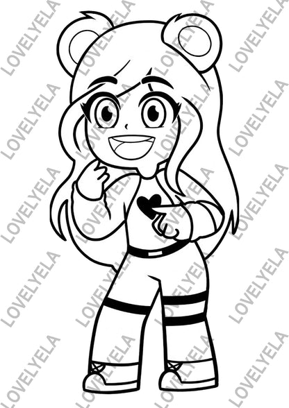 Colorea con Lovely Ela - Pack Digital de Ilustraciones para Colorear Personajes – Lovely Ela