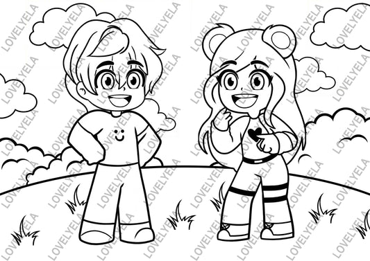 Colorea con Lovely Ela y Fran - Pack Digital de Ilustraciones para Colorear Franela – Lovely Ela